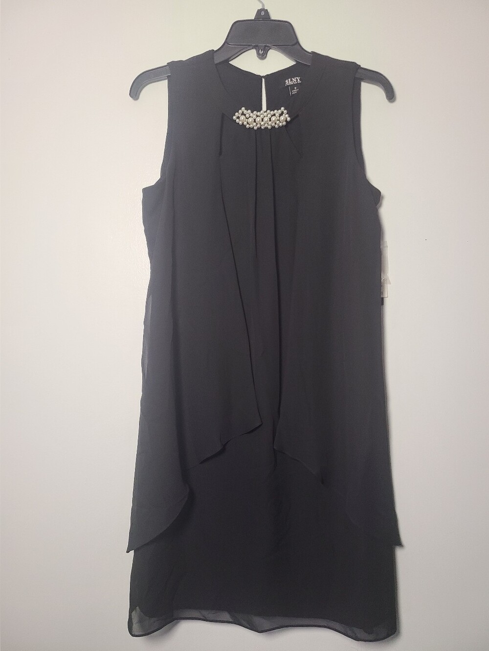 SLNY - Sleeveless Cutout Pearl Neck Dress Special Occasion Dress Womens Size 8